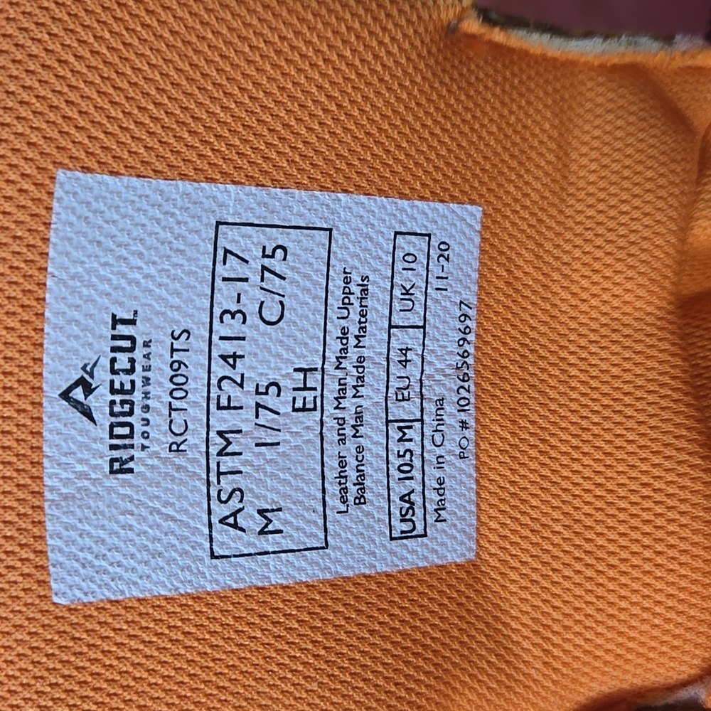 10.5 Mens Ridgecut Steel Toe Boots Waterproof